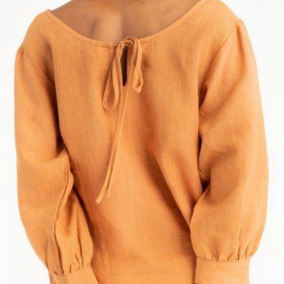 NWT - Tribe Alive Organic Linen Full-Sleeve Blouse Top - Picture 4 of 6